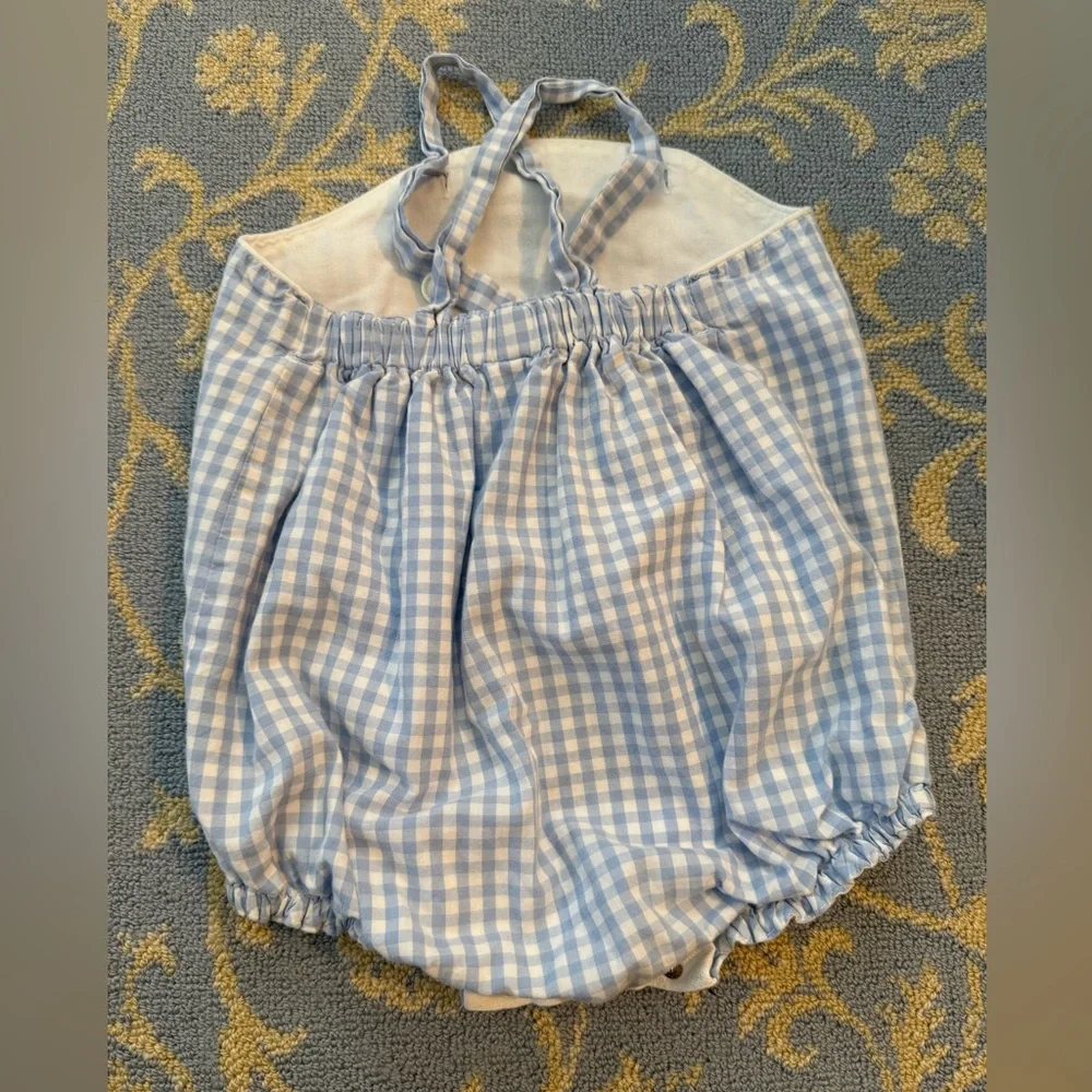 Classic Blue Gingham Baby Diaper Cover